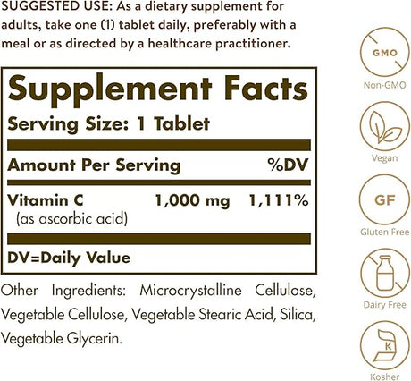 Solgar Vitamin C 1000 mg Tablets 90tablet