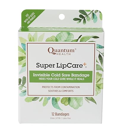 Quantum Health Super Lipcare Plus Invisible Cold Sore Bandage, 12 Count