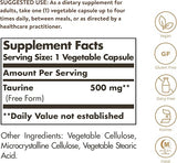 Solgar Taurine 500 mg Vegetable Capsules 100V cap