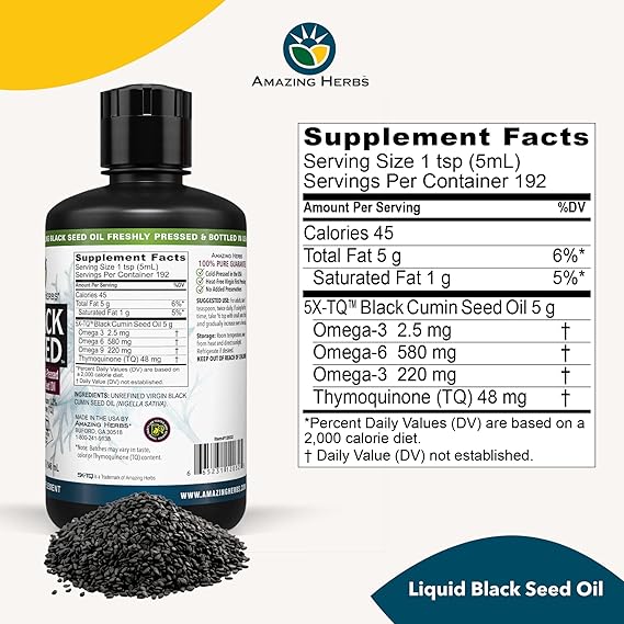 AMAZING HERBS PREMIUM BLACK SEED OIL 32OZ