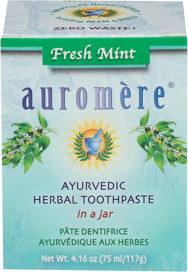 AUROMÈRE AYURVEDIC HERBAL TOOTHPASTE IN A JAR FRESH MINT 4.16 OZ