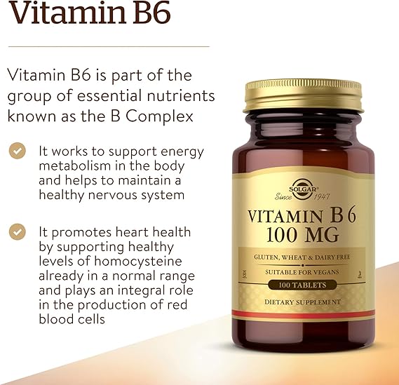 Solgar Vitamin B6 100 mg Tablets 100tablet