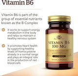 Solgar Vitamin B6 100 mg Tablets 100tablet