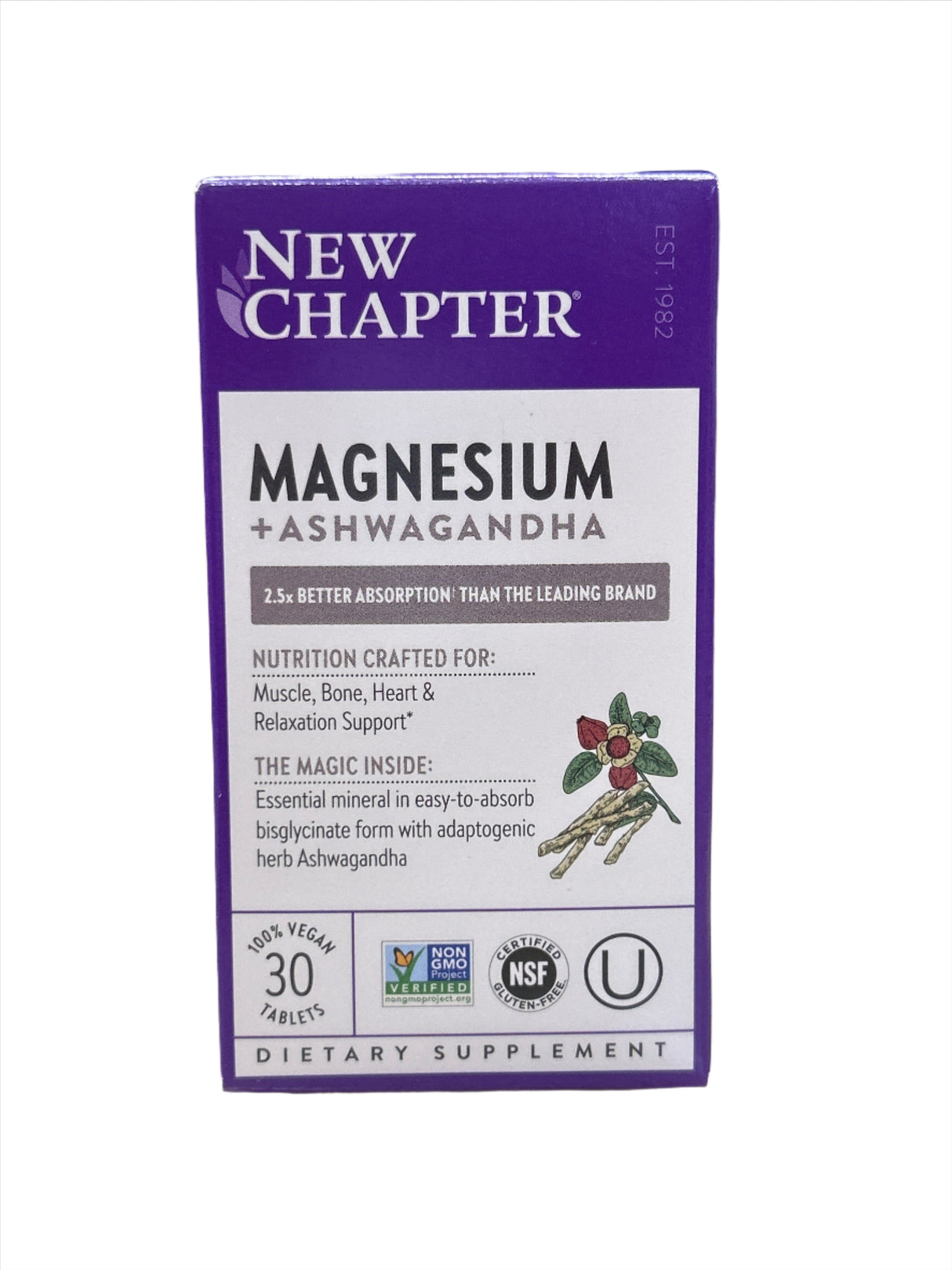 Magnesium + Ashwagandha 30 Vegan Tablets