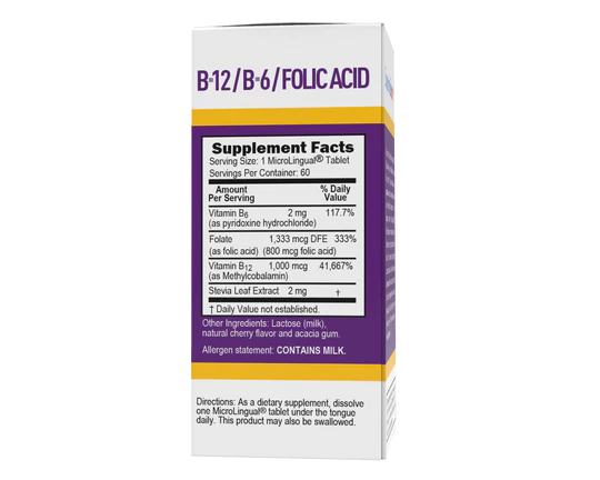 No Shot Cynocobalamin B-12 1,000 mcg B-6 & Folic Acid 800 mcg