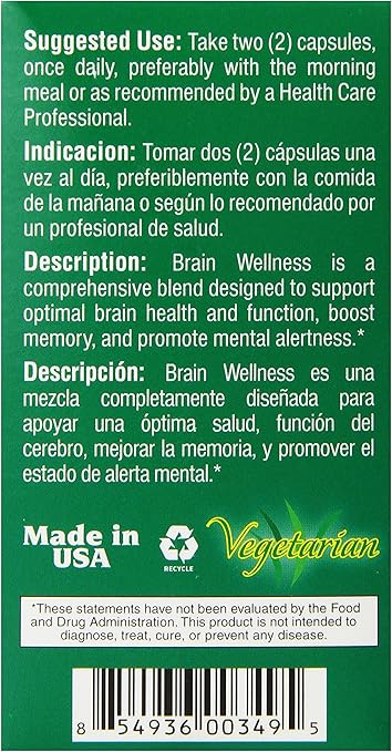 Bio Nutrition Brain Wellness 60 veg cap