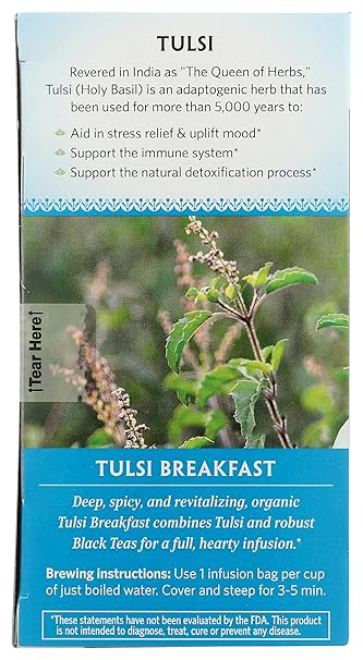 ORGANIC INDIA Tulsi Tea India Breakfast w/ Caffeine 18 BAG