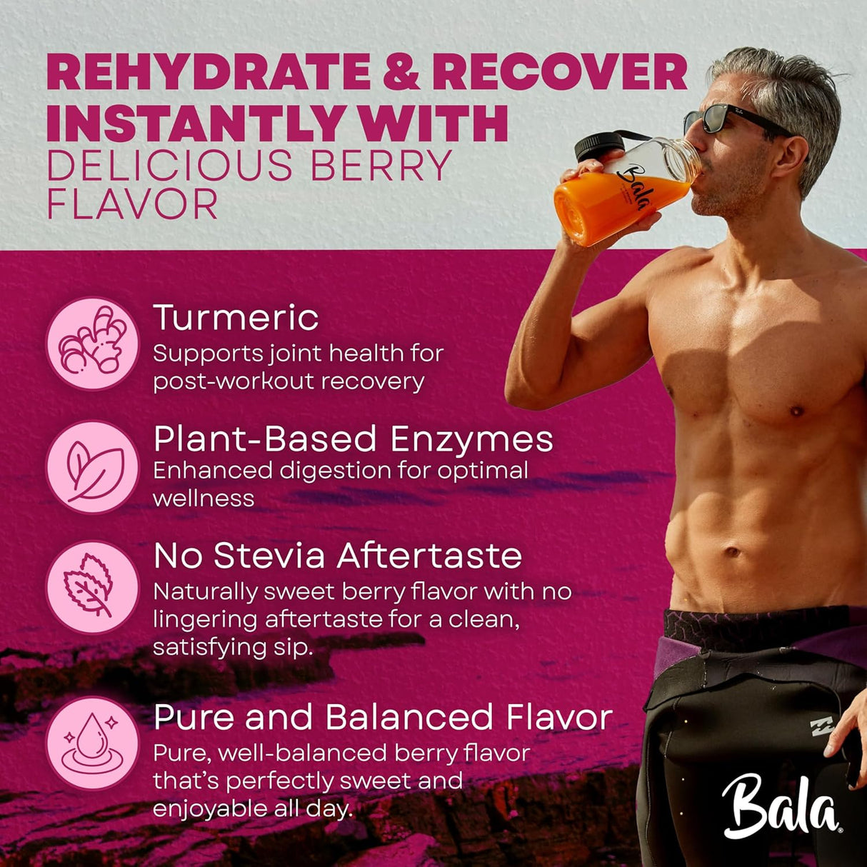 Bala Enzyme Turmeric + Bromelain + Papain triple enzyme hydration Berry