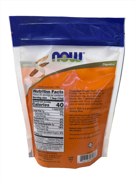 Now Apple Fiber Pure Powder 12 oz