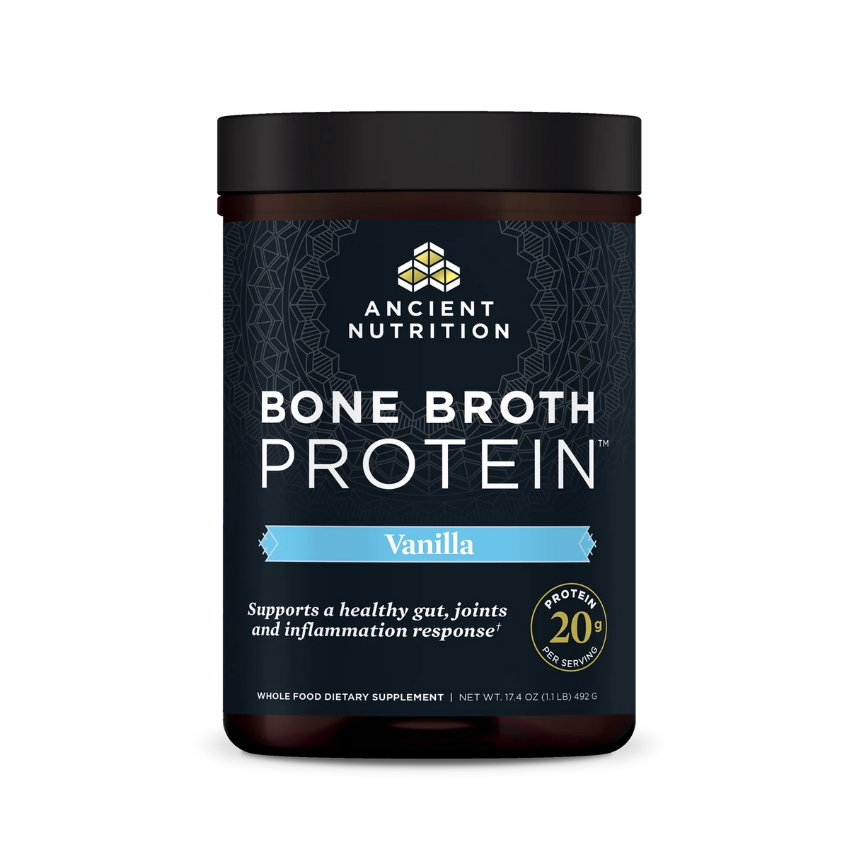 Ancient Nutrition Bone Broth Protein - Vanilla - 20 srv Powder