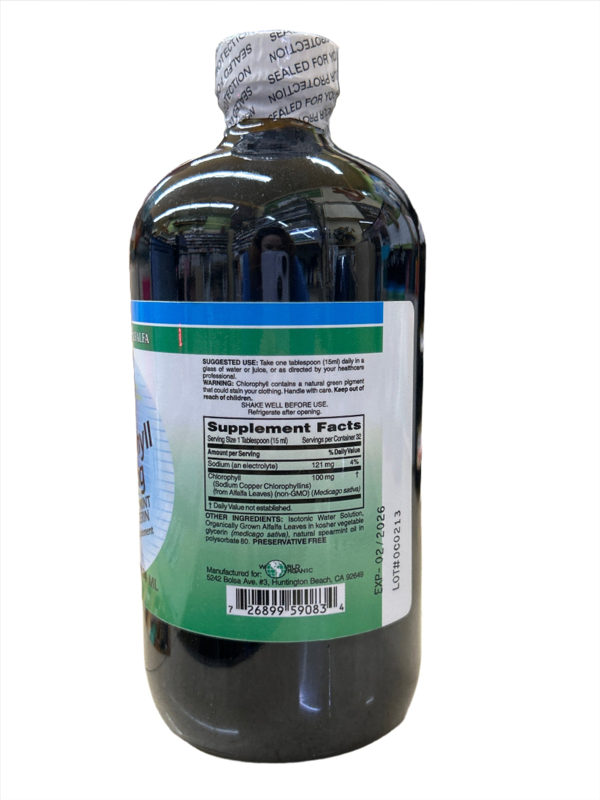 Liquid Chlorophyll Spearmint Flavor 100 mg 16 fl oz