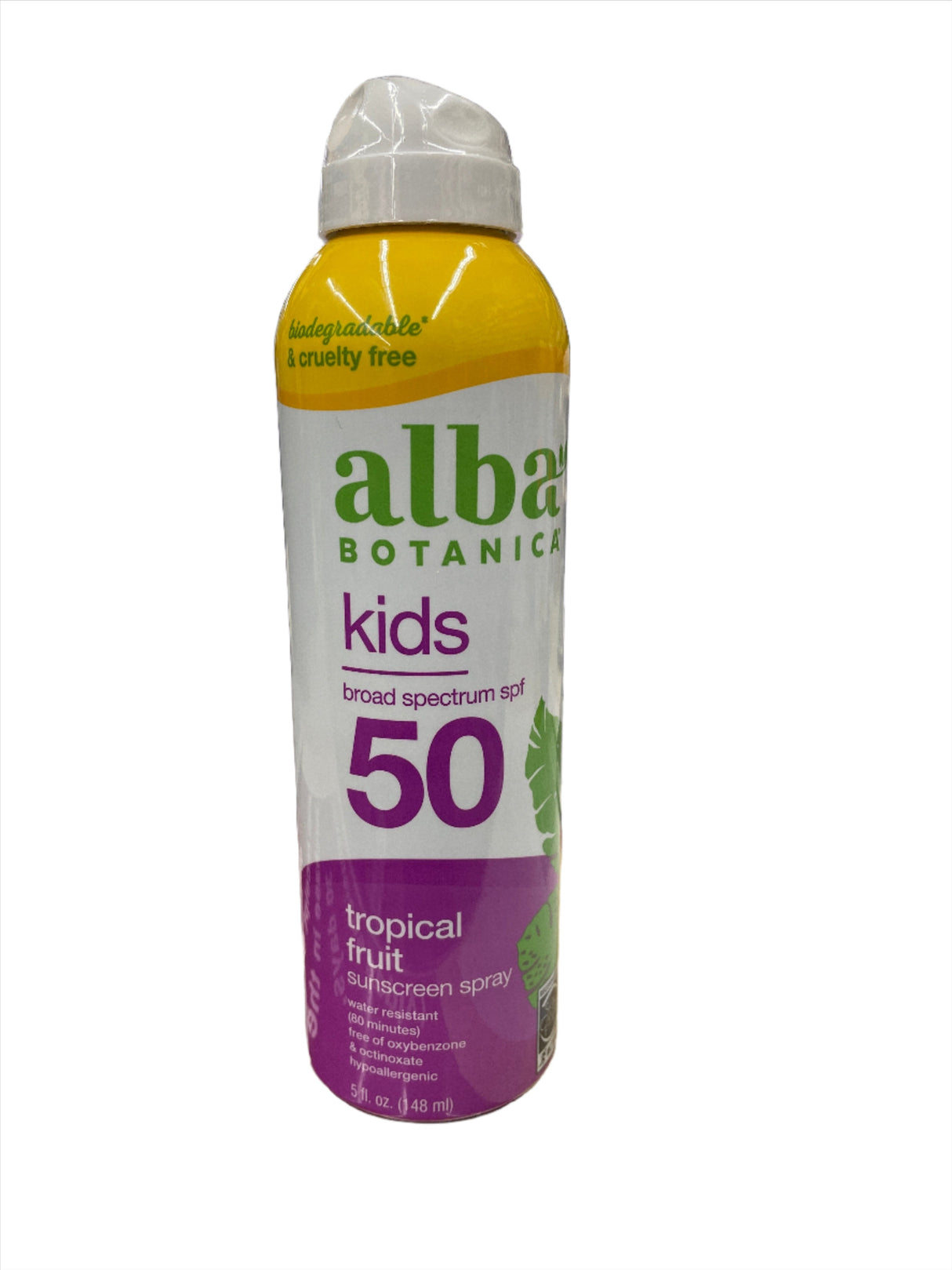 Alba Botanica Kids Broad Spectrum SPF 50 Tropical Fruit Sunscreen Spray 5 fl oz