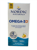 Omega-3D Fish Oil 690mg Lemon 60 Soft Gels