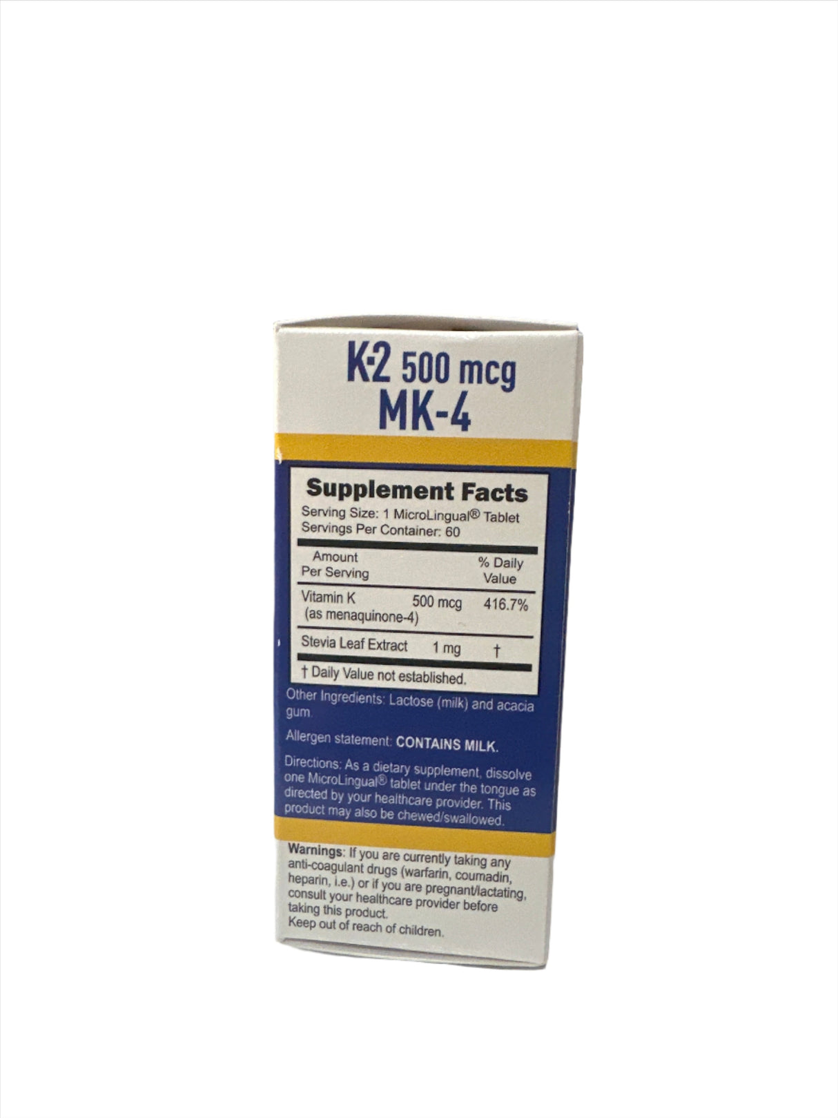 Vitamin K-2 500mcg MK-4