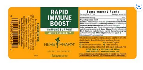 Herb Pharm RAPID IMMUNE BOOST (Echinacea-Goldenseal)  1 oz