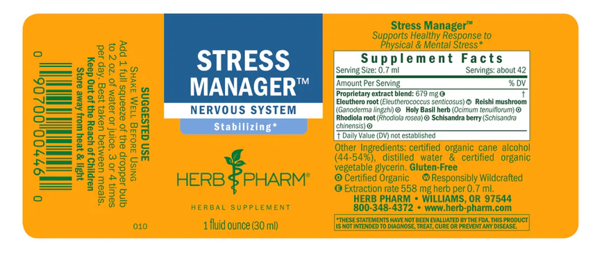 Herb Pharm STRESS MANAGER  4 oz