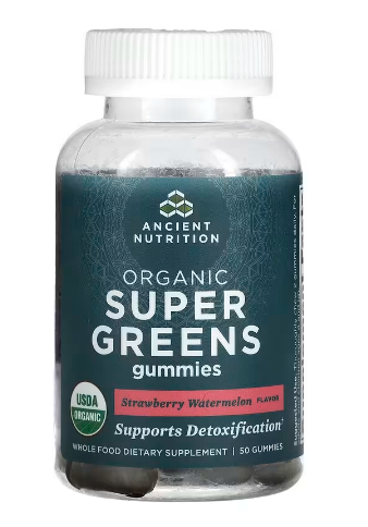 Ancient Nutrition Organic SuperGreens Gummy - Strawberry Watermelon - 50ct  Gummy