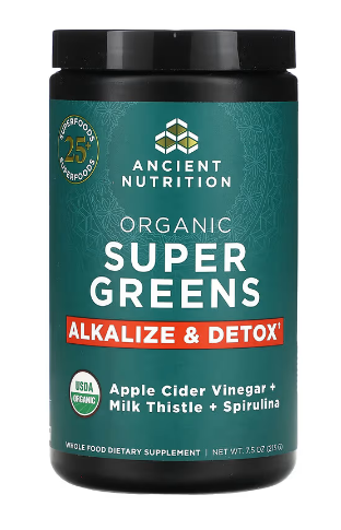 Ancient Nutrition Organic SuperGreens Alkalize & Detox Powder - 25 srv  Powder