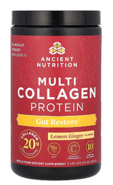 Ancient Nutrition Multi Collagen Protein - Gut Restore - Lemon Ginger - 20 srv Powder