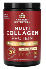 Ancient Nutrition Multi Collagen Protein - Beauty + Sleep Support - Vanilla Chai - 38 srv Powder