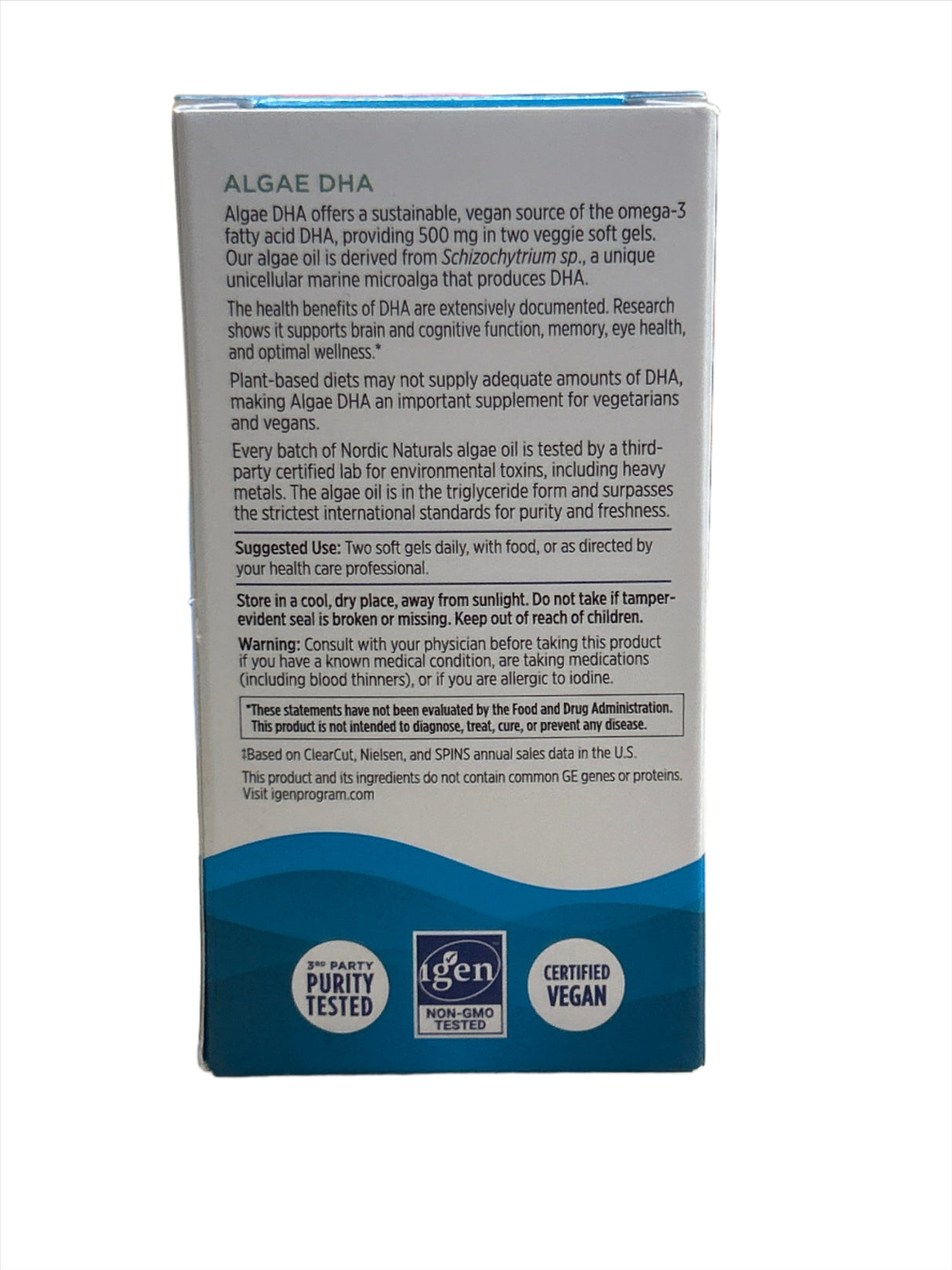 Nordic Naturals Algae DHA 500 mg 60 Soft Gels