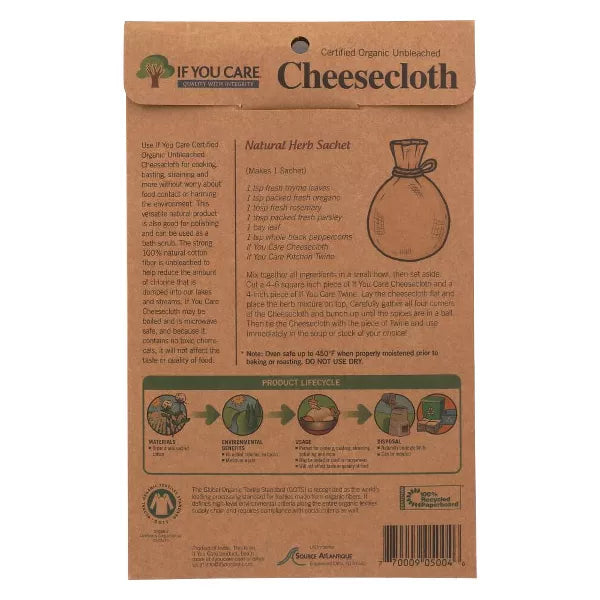 IF YOU CARE Cheesecloth, Unbleached, 2 Sq Yards 2 YD