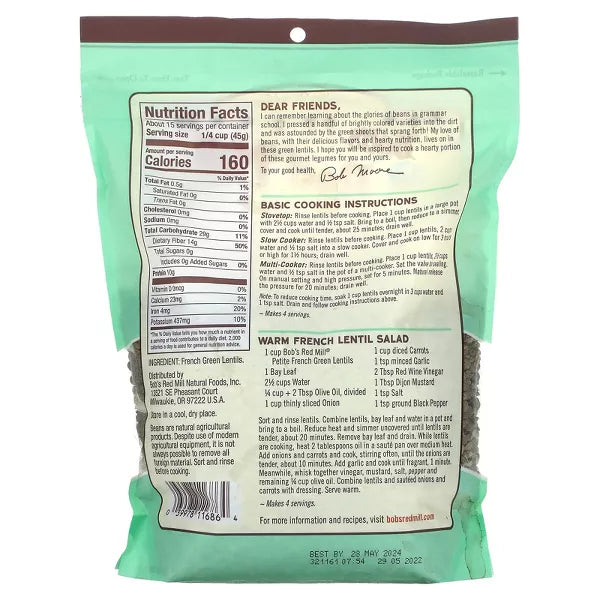 BOB`S RED MILL Petite Frnch Grn Lentil 24 OZ