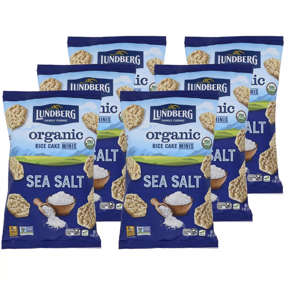 LUNDBERG FAMILY FARMS Sea Salt Mini Rice Cakes 6/5 OZ