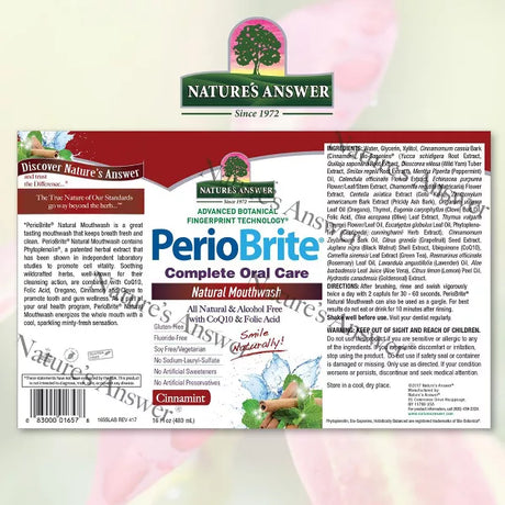 NATURE'S ANSWER PERIOBRITE MOUTHWASH W/ XYLITOL CINNAMON 16OZ