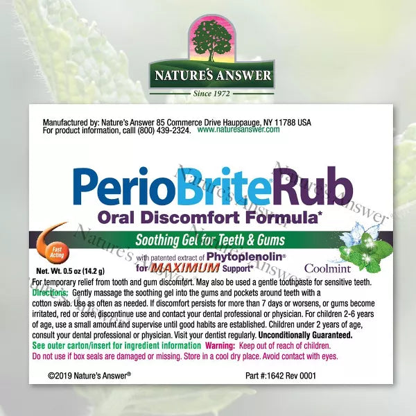 NATURE'S ANSWER PERIOBRITE RUB COOL MINT .5OZ