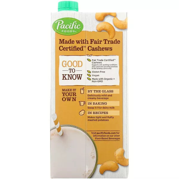 PACIFIC FOODS Cashew, Unsweetened 32 OZ