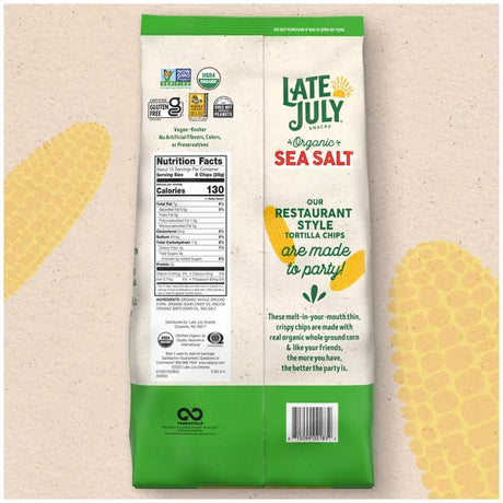 LATE JULY SNACKS Resturant Style, Sea Salt 10.1 OZ