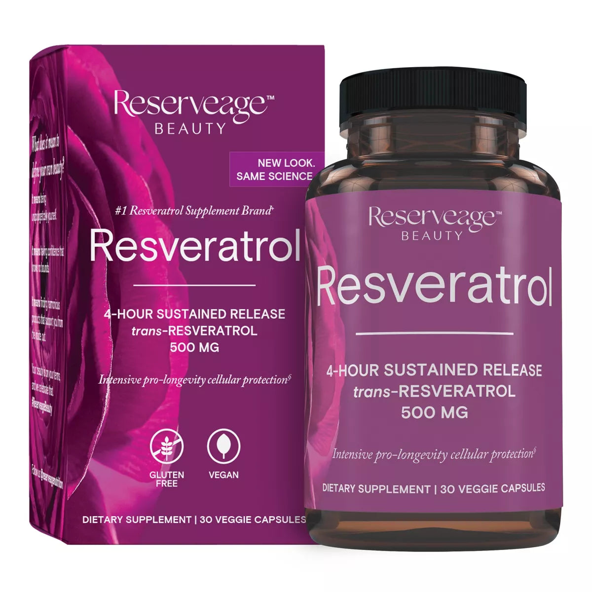 ReserveAge Organics Resveratrol 500mg, Veggie Caps, 30 ea