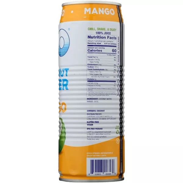 C2O Coconut Water W/Mango 17.5OZ