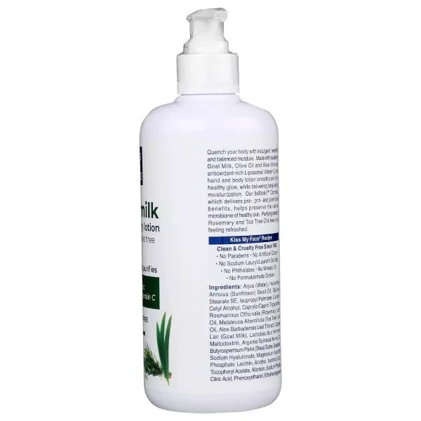 KISS MY FACE GOAT MILK HAND/BODY LOTION ROSEMARY TEA TREE 16OZ