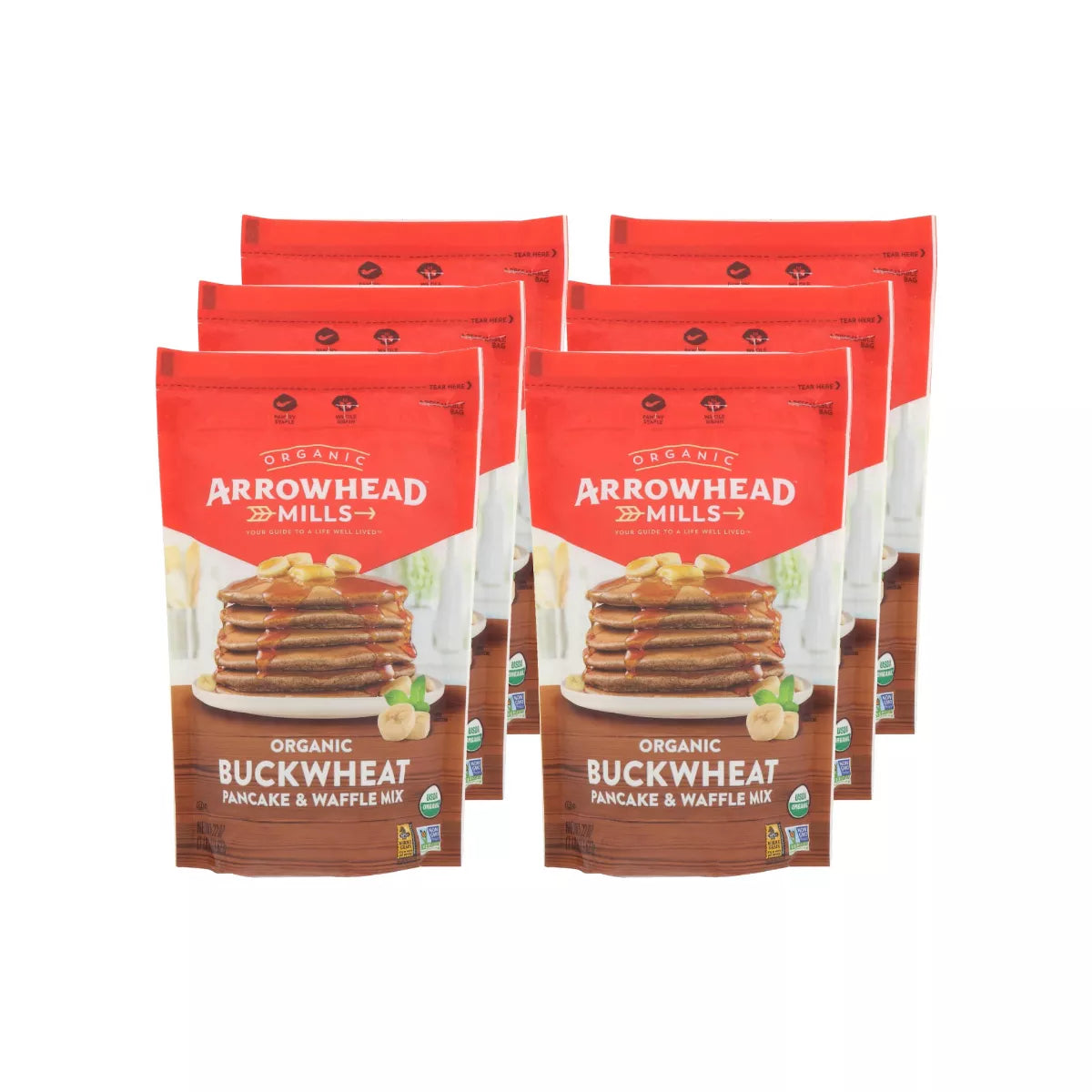 ARROWHEAD MILLS Pancake & Waffle Mix,Buckwheat 22 OZ