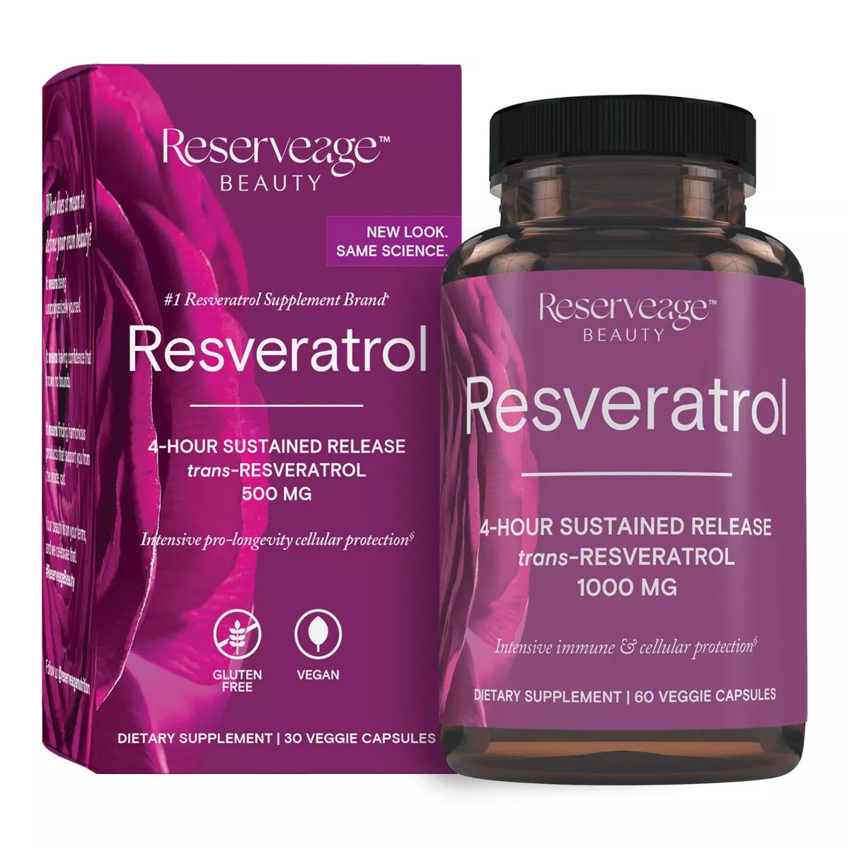 Reserveage Nutrition Resveratrol 1000 mg Antioxidant Supplement for Heart and Immune Health