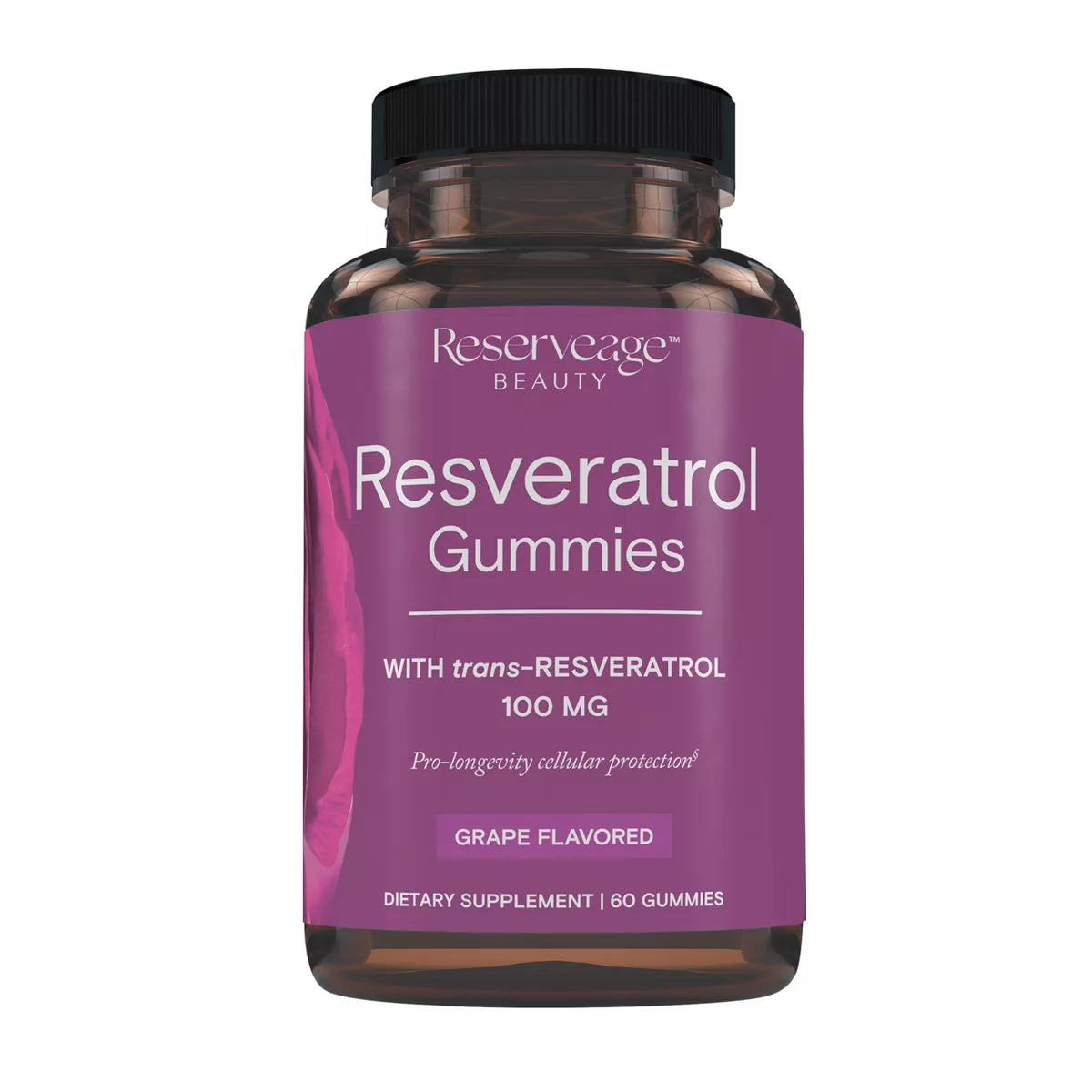 Reserveage Nutrition Resveratrol Gummies Grape Flavored 50 mg 60 Gummies