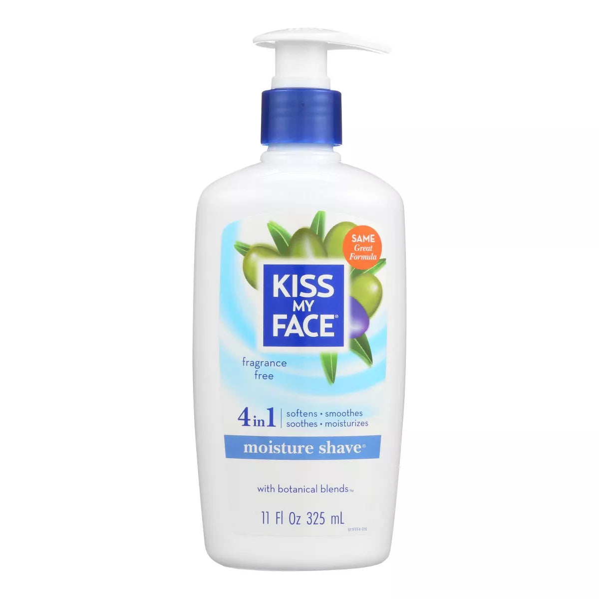 KISS MY FACE MOISTURE SHAVE FRAGRANCE FREE 11OZ