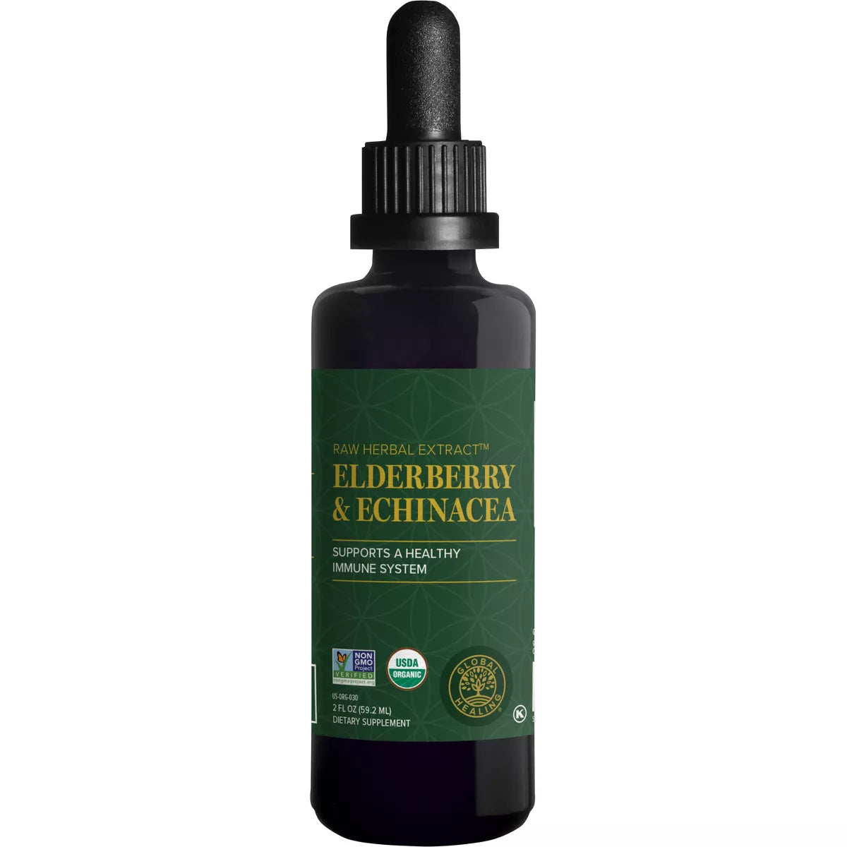 GLOBAL HEALING ORGANIC ELDERBERRY & ECHINACEA 2OZ