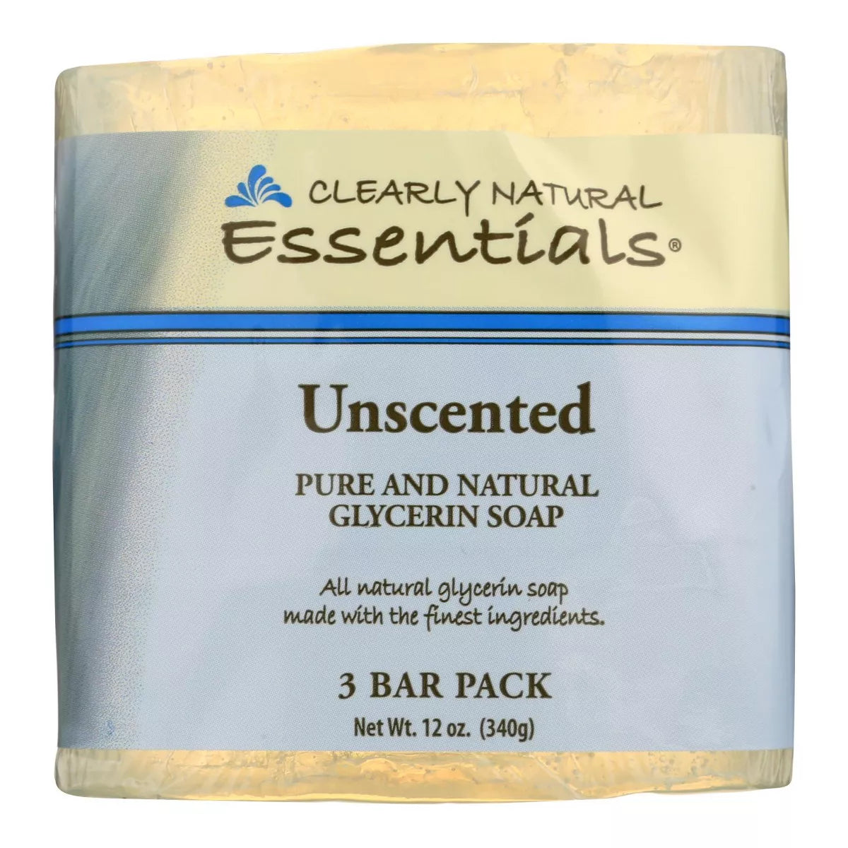 CLEARLY NATURAL GLYCERIN BARSOAP UNSCENTED 4OZ 3CT