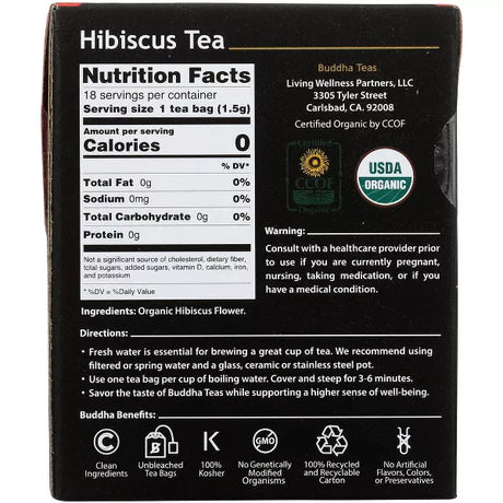 BUDDHA TEAS Organic Hibiscus 18 BAG