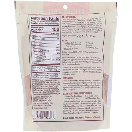 BOB`S RED MILL Cake Mix, Chocolate, GF 16 OZ