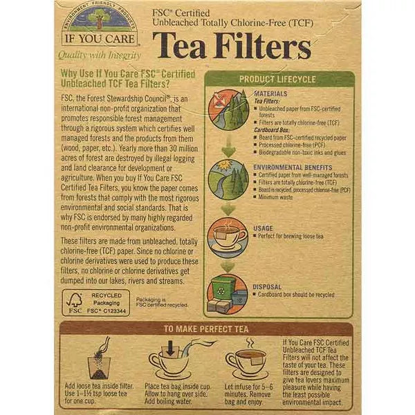 IF YOU CARE FSC Certified Unbleached Tea Filter 18/100 CT