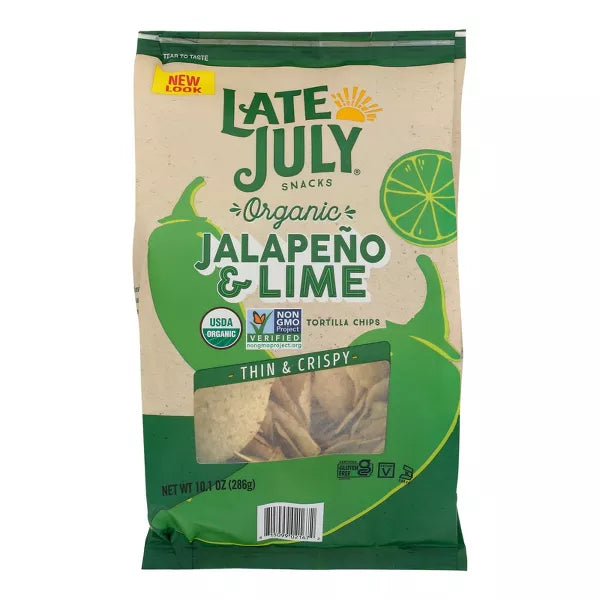 LATE JULY SNACKS Resturant Style, Jalapeno Lime 9/10.1 OZ