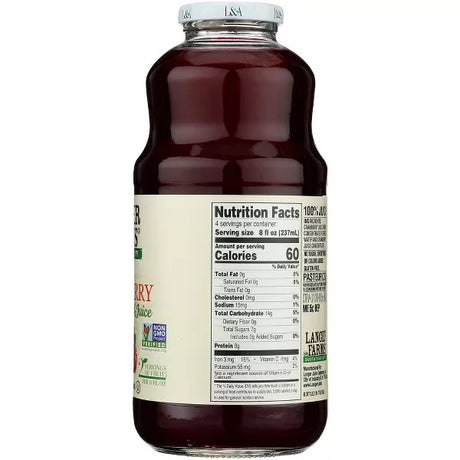 L & A JUICE All Cranberry 32 OZ