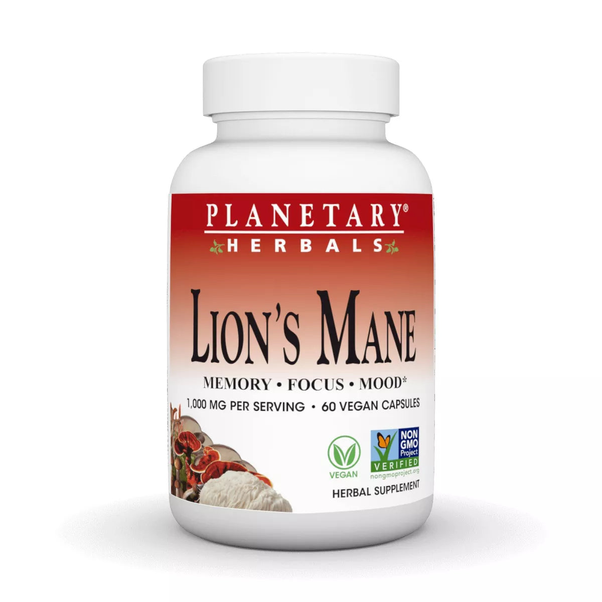 PLANETARY HERBALS LION’S MANE 500MG VEGICAP 60VC