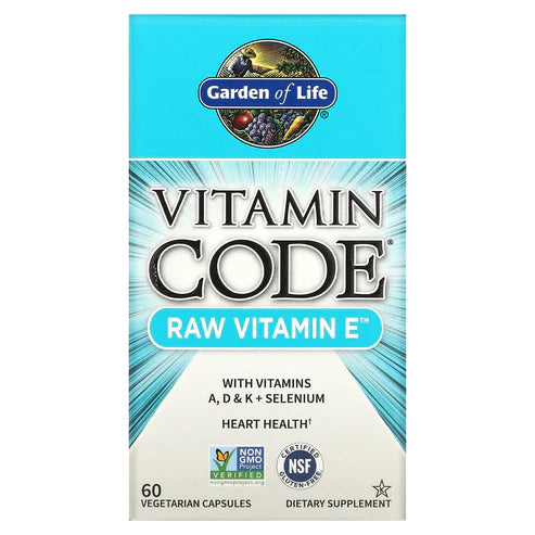 Garden of Life Vitamin Code Raw Vitamin E 60ct CAPSULES