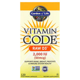 Garden of Life Vitamin Code Raw D3 2000 IU 120ct CAPSULES