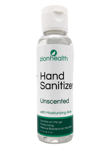 Zion Health Hand Sanitizer- Unscented with Moisturizing Aloe 2 oz